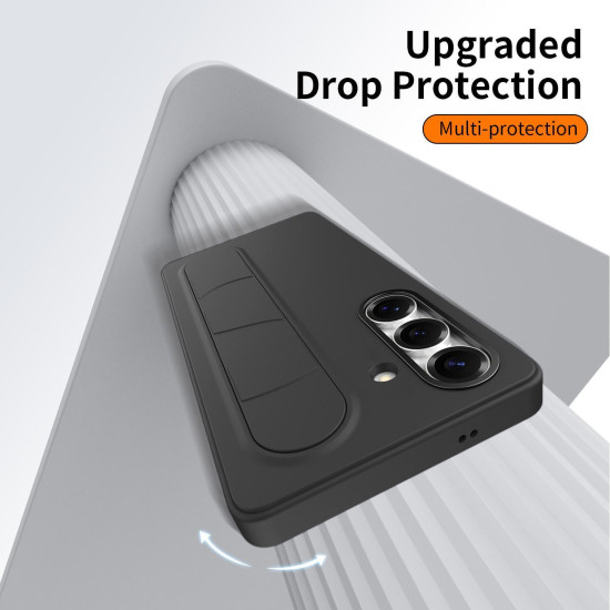 For Samsung Galaxy S24+ 5G Intelligent Control Button Wristband Phone Case(Titanium Shadow Black)