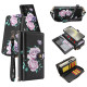 For Samsung Galaxy S24+ 5G Crossbody Flower Multi-functional Buckle Zipper Wallet Vegan Leather Phone Case(Black)