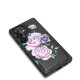 For Samsung Galaxy S24+ 5G Crossbody Flower Multi-functional Buckle Zipper Wallet Vegan Leather Phone Case(gray)