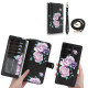For Samsung Galaxy S24+ 5G Crossbody Flower Multi-functional Buckle Zipper Wallet Vegan Leather Phone Case(gray)