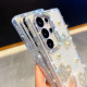 For Samsung Galaxy S24+ 5G Diamond Glitter Pearl Heart Four-Corner Shockproof Phone Case(White)