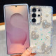 For Samsung Galaxy S24+ 5G Diamond Glitter Pearl Heart Four-Corner Shockproof Phone Case(Transparent)