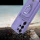 For Samsung Galaxy S24+ 5G Sliding Camshield Magnetic Card Holder Silicone Phone Case with Lanyard(Red)