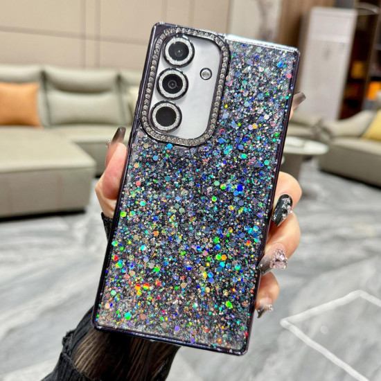 For Samsung Galaxy S24+ 5G Diamond Glitter Sequins TPU Phone Case(Black)