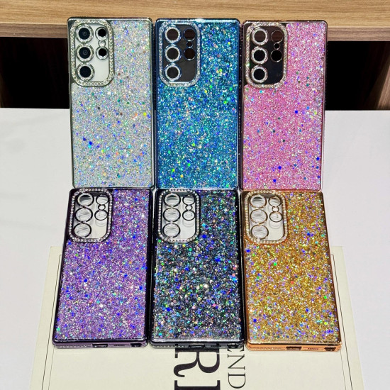 For Samsung Galaxy S24+ 5G Diamond Glitter Sequins TPU Phone Case(Blue)