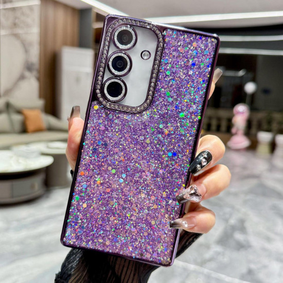 For Samsung Galaxy S24+ 5G Diamond Glitter Sequins TPU Phone Case(Purple)