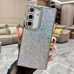 For Samsung Galaxy S24+ 5G Diamond Glitter Sequins TPU Phone Case(Silver)