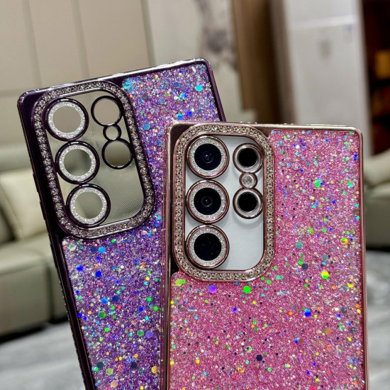 For Samsung Galaxy S24+ 5G Diamond Glitter Sequins TPU Phone Case(Silver)