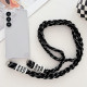 For Samsung Galaxy S23+ 5G Transparent Acrylic Shockproof Phone Case with Crossbody Lanyard(Black)