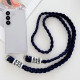 For Samsung Galaxy S23+ 5G Transparent Acrylic Shockproof Phone Case with Crossbody Lanyard(Blue)