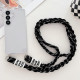 For Samsung Galaxy S24+ 5G Transparent Acrylic Shockproof Phone Case with Crossbody Lanyard(Black)