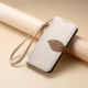 For Samsung Galaxy S24+ 5G Leaf Buckle Zipper Wallet Leather Phone Case with Strap(Beige)