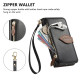 For Samsung Galaxy S24+ 5G Leaf Buckle Zipper Wallet Leather Phone Case with Strap(Black)