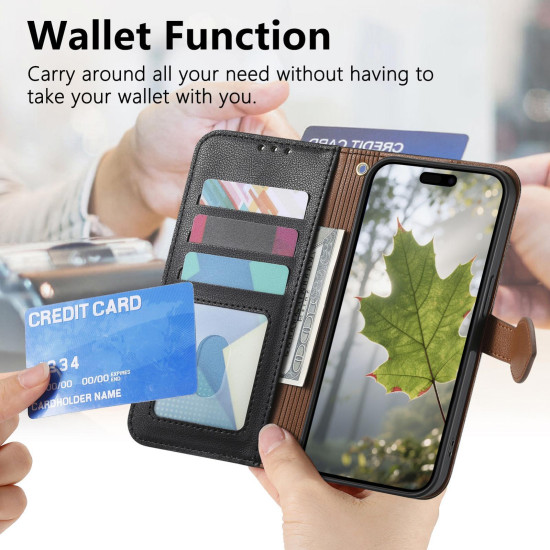 For Samsung Galaxy S24+ 5G Leaf Buckle Zipper Wallet Leather Phone Case with Strap(Black)