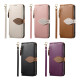 For Samsung Galaxy S24+ 5G Leaf Buckle Zipper Wallet Leather Phone Case with Strap(Black)