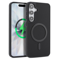 For Samsung Galaxy S24+ 5G Kalebol Carbon Fiber MagSafe Phone Case(Black)