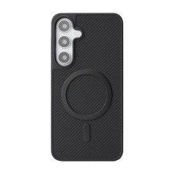 For Samsung Galaxy S24+ 5G Kalebol Carbon Fiber MagSafe Phone Case(Black)