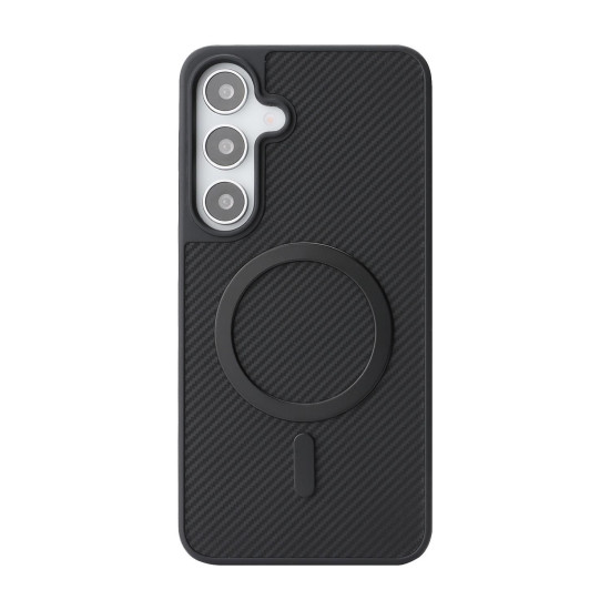 For Samsung Galaxy S24+ 5G Kalebol Carbon Fiber MagSafe Phone Case(Black)