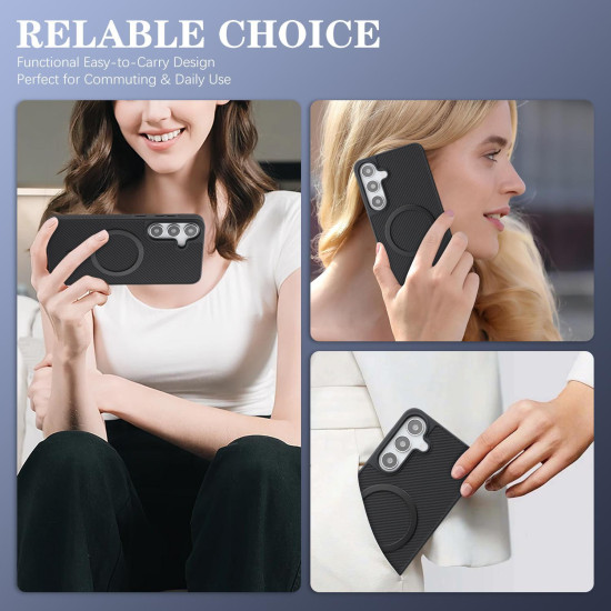 For Samsung Galaxy S24+ 5G Kalebol Carbon Fiber MagSafe Phone Case(Black)