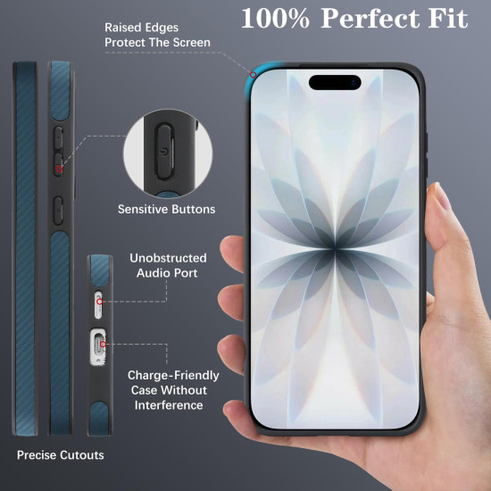 For Samsung Galaxy S24+ 5G Kalebol Carbon Fiber MagSafe Phone Case(Blue)