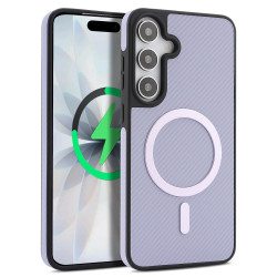 For Samsung Galaxy S24+ 5G Kalebol Carbon Fiber MagSafe Phone Case(Purple)