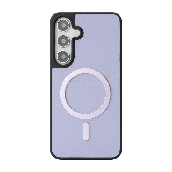 For Samsung Galaxy S24+ 5G Kalebol Carbon Fiber MagSafe Phone Case(Purple)