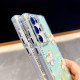 For Samsung Galaxy S24+ 5G Rhinestone Glitter 3D Butterfly Hand Chain Four-Corner Shockproof Phone Case(Light Yellow)