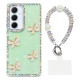 For Samsung Galaxy S24+ 5G Rhinestone Glitter 3D Butterfly Hand Chain Four-Corner Shockproof Phone Case(Light Green)