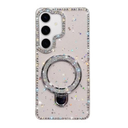 For Samsung Galaxy S24+ 5G Rhinestone Glitter Kickstand Dual-side IMD Phone Case(Glitter Stars)
