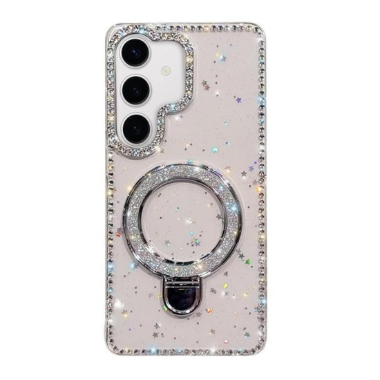 For Samsung Galaxy S24+ 5G Rhinestone Glitter Kickstand Dual-side IMD Phone Case(Glitter Stars)