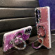 For Samsung Galaxy S24+ 5G Rhinestone Glitter Kickstand Dual-side IMD Phone Case(Heart Transparent)