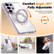 For Samsung Galaxy S24+ 5G Electroplated Cat-Eye Frame Magnetic MagSafe Shockproof Phone Case(Purple)