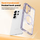 For Samsung Galaxy S24+ 5G Electroplated Cat-Eye Frame Magnetic MagSafe Shockproof Phone Case(Purple)