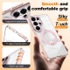For Samsung Galaxy S24+ 5G Electroplated Cat-Eye Frame Magnetic MagSafe Shockproof Phone Case(Pink)