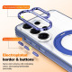 For Samsung Galaxy S24+ 5G Electroplated Cat-Eye Frame Magnetic MagSafe Shockproof Phone Case(Blue)