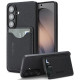 For Samsung Galaxy S24+ 5G Retro Vegan Leather Magnetic Card Holder Back Phone Case(Black)