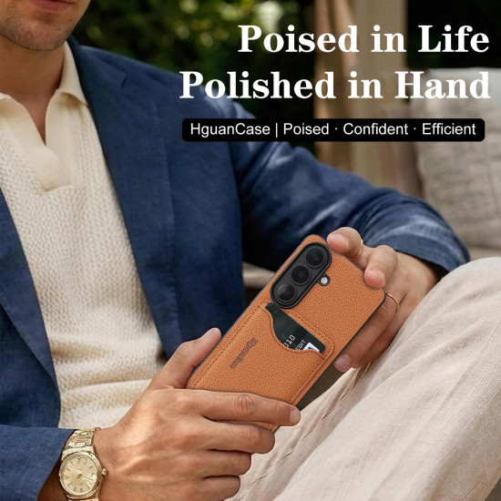 For Samsung Galaxy S24+ 5G Retro Vegan Leather Magnetic Card Holder Back Phone Case(Brown)