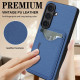 For Samsung Galaxy S24+ 5G Retro Vegan Leather Magnetic Card Holder Back Phone Case(Blue)