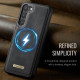 For Samsung Galaxy S23 5G CaseMe C69 Series Magnetic Vegan Leather Back Phone Case(Black)