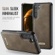 For Samsung Galaxy S23 5G CaseMe C69 Series Magnetic Vegan Leather Back Phone Case(Coffee)