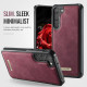 For Samsung Galaxy S23 5G CaseMe C69 Series Magnetic Vegan Leather Back Phone Case(Red)
