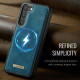 For Samsung Galaxy S23 5G CaseMe C69 Series Magnetic Vegan Leather Back Phone Case(Green)