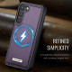 For Samsung Galaxy S23 5G CaseMe C69 Series Magnetic Vegan Leather Back Phone Case(Purple)