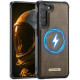 For Samsung Galaxy S23+ 5G CaseMe C69 Series Magnetic Vegan Leather Back Phone Case(Coffee)