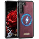 For Samsung Galaxy S23+ 5G CaseMe C69 Series Magnetic Vegan Leather Back Phone Case(Red)