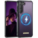 For Samsung Galaxy S23+ 5G CaseMe C69 Series Magnetic Vegan Leather Back Phone Case(Purple)