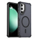 For Samsung Galaxy S23+ 5G Skin Feel Semi-transparent Frosted Magnetic Four-Corner Shockproof Phone Case(Black)