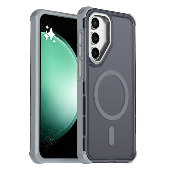 For Samsung Galaxy S23+ 5G Skin Feel Semi-transparent Frosted Magnetic Four-Corner Shockproof Phone Case(Grey)