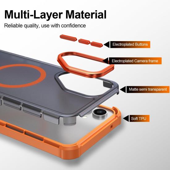 For Samsung Galaxy S23+ 5G Skin Feel Semi-transparent Frosted Magnetic Four-Corner Shockproof Phone Case(Grey)