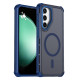 For Samsung Galaxy S23+ 5G Skin Feel Semi-transparent Frosted Magnetic Four-Corner Shockproof Phone Case(Blue)